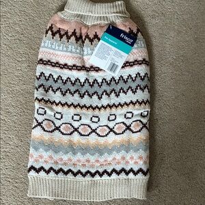 Frisco Sherpa Lined Fairisle Dog & Cat Sweater, Medium